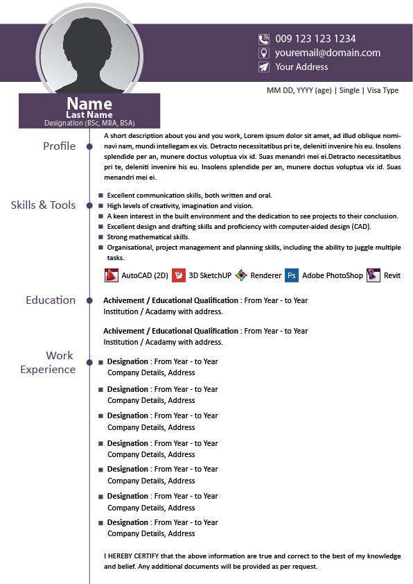 Free Professional Resume - for Architects & Engineers