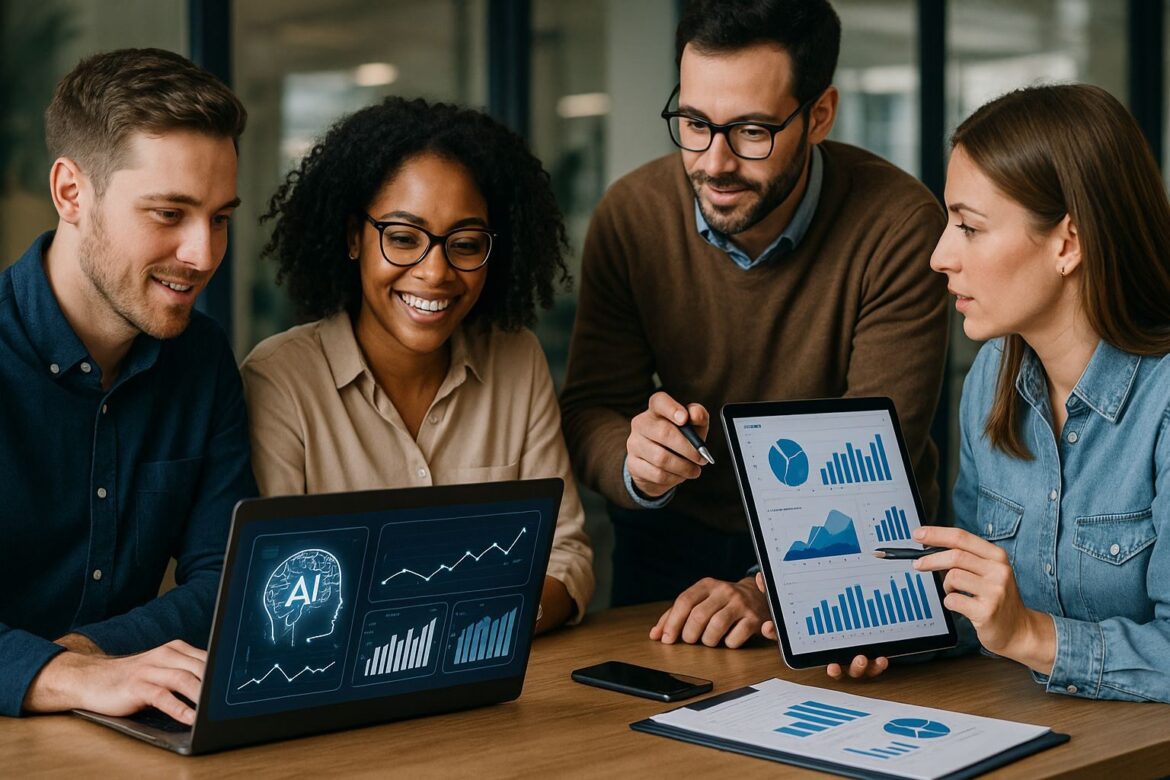 An Image Illustrationg Maximizing Business Growth: Practical AI Applications in Digital Marketing