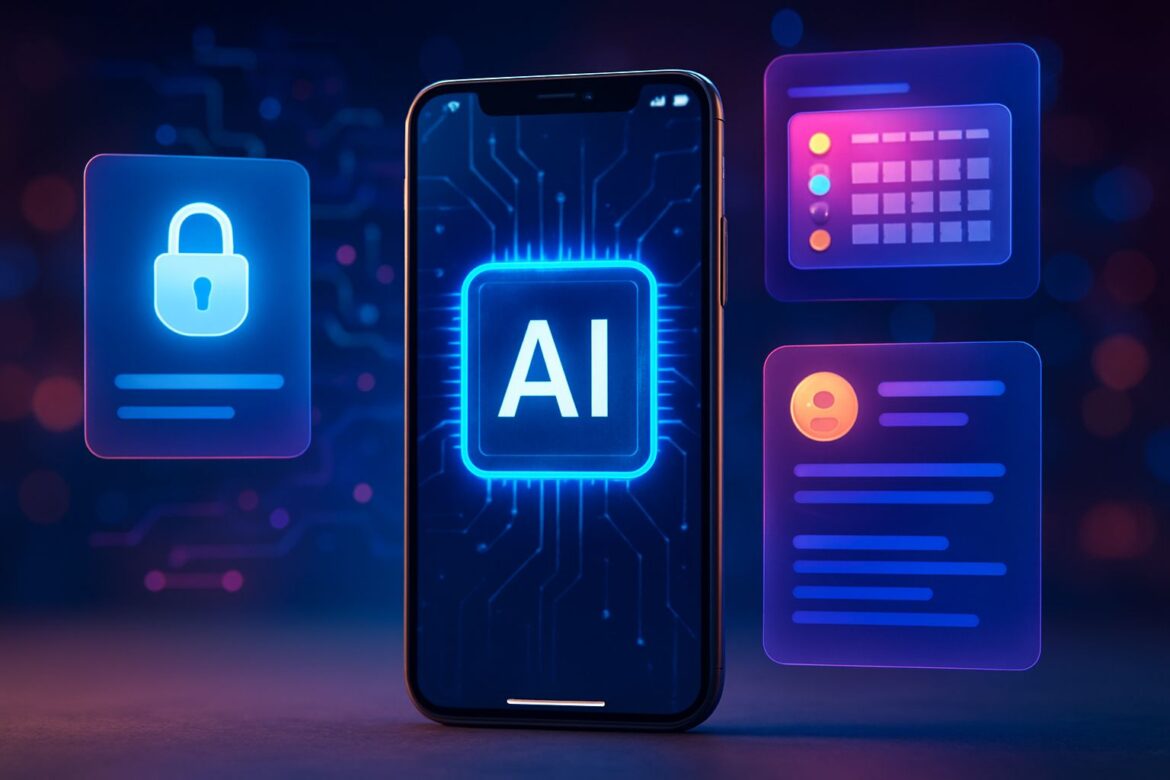 An Image Illustrationg AI Integration in Mobile Devices: Unlocking a Future of Privacy, Productivity, and Personalization